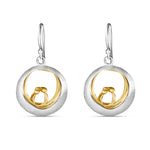Load image into Gallery viewer, Handmade Yumi Gold and Rhodium Plated 925 Sterling Silver Hook Earrings for Women