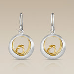 Load image into Gallery viewer, Handmade Yumi Gold and Rhodium Plated 925 Sterling Silver Hook Earrings for Women