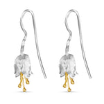 Load image into Gallery viewer, Handmade Cherry Flower Gold and Rhodium Plated 925 Sterling Silver Hook Earrings for Women