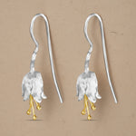 Load image into Gallery viewer, Handmade Cherry Flower Gold and Rhodium Plated 925 Sterling Silver Hook Earrings for Women