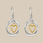 Load image into Gallery viewer, Valentine Two Tone 925 Sterling Silver Hook Earrings for Women