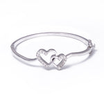 Load image into Gallery viewer, Twin Heart 925 Silver Bangle TBR-810