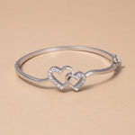 Load image into Gallery viewer, Twin Heart 925 Silver Bangle TBR-810