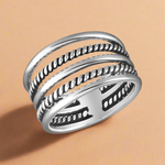 Load image into Gallery viewer, Dual layered Unisex 925 Sterling Silver Ring