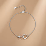 Load image into Gallery viewer, Madhuban Infinity Heart 925 Sterling Silver Anklets with Adjustable Length