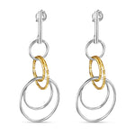 Load image into Gallery viewer, Circles Two Tone 925 Sterling Silver Hook Earrings for Women