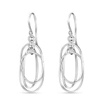 Load image into Gallery viewer, Oval Circles 925 Sterling Silver Dangling Hook Earrings for Women