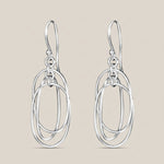 Load image into Gallery viewer, Oval Circles 925 Sterling Silver Dangling Hook Earrings for Women