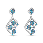 Load image into Gallery viewer, Mogra Firoza Diva 925 Sterling Silver Earrings