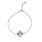 Load image into Gallery viewer, Rainbow Mule Multi Color 925 Sterling Silver Bracelet with Adjustable Length