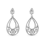 Load image into Gallery viewer, Women's Silver Push Back Darpan 925 Sterling Silver Danglers