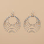 Load image into Gallery viewer, Graduating Circle Rhodium Plated 925 Sterling Silver Dangling Hook Earrings for Women