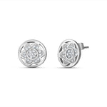 Load image into Gallery viewer, Essential Flower Circle 925 Sterling Silver Stud Earrings