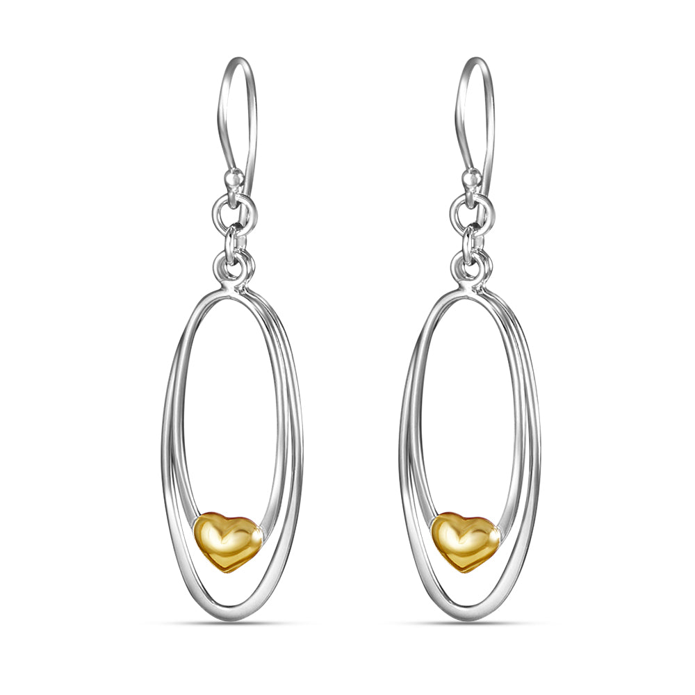 Deep Love 925 Sterling Silver Dangling Hook Earrings for Women