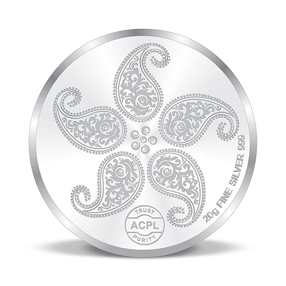 Peacock Rangoli 999 purity Silver Coins. Available in 10 and 20 GMS