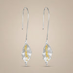 Load image into Gallery viewer, Handmade Lily Flower Gold and Rhodium Plated 925 Sterling Silver Hook Earrings for Women