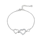 Load image into Gallery viewer, Multi Hearts 925 Sterling Silver Bracelet with Adjustable length