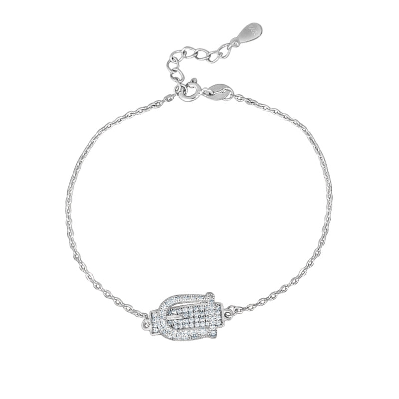 Buckle up 925 Sterling Silver Bracelet with Adjustable length