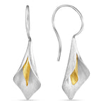 Load image into Gallery viewer, Handmade Blossom Rhodium and Gold Plated 925 Sterling Silver Hook Earrings for Women