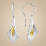 Load image into Gallery viewer, Handmade Blossom Rhodium and Gold Plated 925 Sterling Silver Hook Earrings for Women