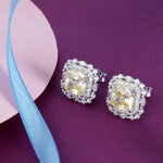 Load image into Gallery viewer, Shubham Solitaire Color Halo 925 Silver Earrings