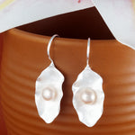 Load image into Gallery viewer, Oyster Pearl 925 Sterling Silver Dangling Hook Earrings for Women