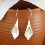 Load image into Gallery viewer, Handmade Blossom Rhodium and Gold Plated 925 Sterling Silver Hook Earrings for Women