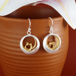 Load image into Gallery viewer, Handmade Yumi Gold and Rhodium Plated 925 Sterling Silver Hook Earrings for Women