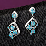 Load image into Gallery viewer, Mogra Firoza Diva 925 Sterling Silver Earrings