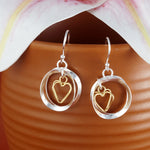 Load image into Gallery viewer, Valentine Two Tone 925 Sterling Silver Hook Earrings for Women