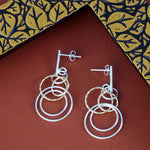 Load image into Gallery viewer, Circles Two Tone 925 Sterling Silver Hook Earrings for Women