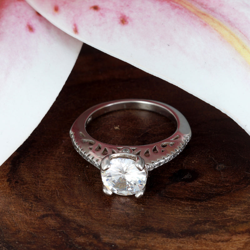 Shubham 925 Sterling Silver Solitaire Ring