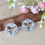 Load image into Gallery viewer, Essential Marquee Circle 925 Sterling Silver Stud Earrings