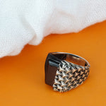Load image into Gallery viewer, Poseidon Noir 925 Sterling Silver Men's Ring