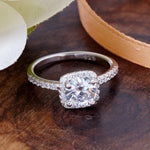 Load image into Gallery viewer, Myrna Halo Solitaire 925 Silver Ring