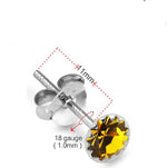 Load image into Gallery viewer, Circular Shaped 925 Sterling Silver Rhodium-Plated Silver Cubic Zirconia Classic Studs Earrings