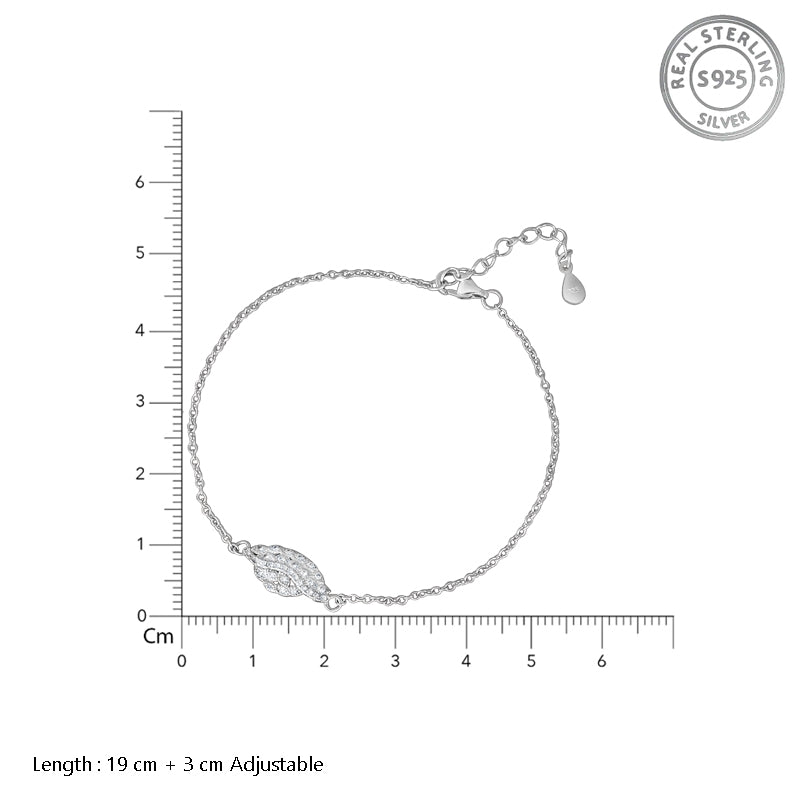 Princesessa 925 Sterling Silver Bracelet with Adjustable Length