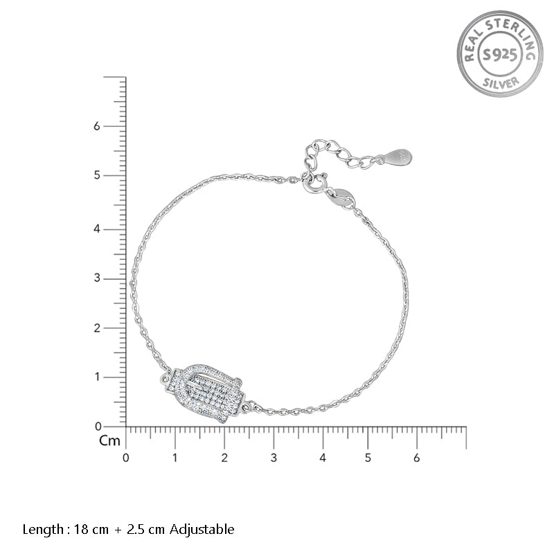 Buckle up 925 Sterling Silver Bracelet with Adjustable length