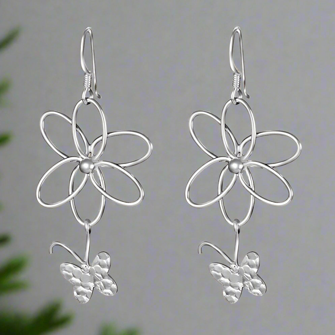 Nirvana Rhodium Plated 925 Sterling Silver Hook Earrings for Women