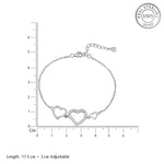 Load image into Gallery viewer, Multi Hearts 925 Sterling Silver Bracelet with Adjustable length