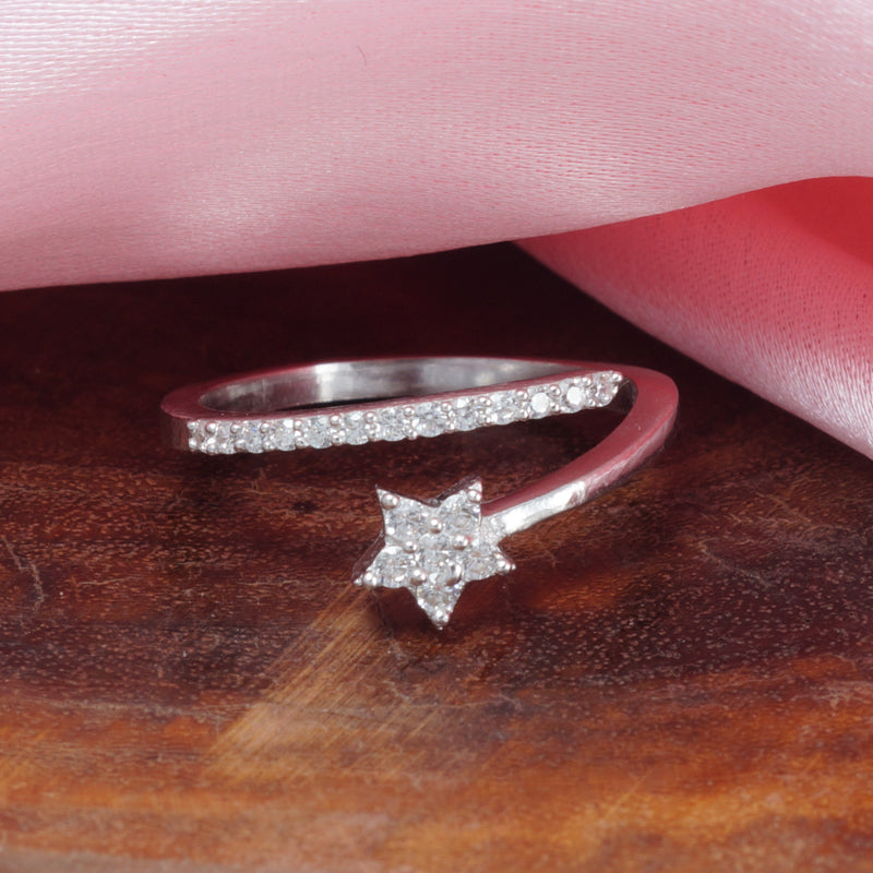 Star Struck Eternity 925 Silver Rings. Adjustable ring size, comfortably fits Indian ring sizes 7 to 17