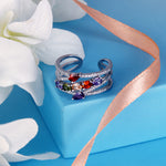 Load image into Gallery viewer, Damia Color 925 Sterling Silver Ring Adjustable Ring size. Comfortably fits Indian size 9 to 17