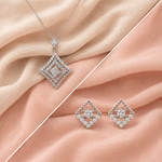 Load image into Gallery viewer, 925 Sterling Silver Stud Earrings & Pendant with Chain Combo Set