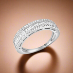 Load image into Gallery viewer, half eternity silver ring