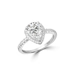 Load image into Gallery viewer, Pear Halo Engagement 925 Sterling Silver Ring