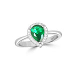 Load image into Gallery viewer, Pear Halo 925 Sterling Silver Ring