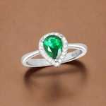 Load image into Gallery viewer, Pear Halo 925 Sterling Silver Ring