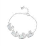 Load image into Gallery viewer, Dancing Swan Bracelet 925 Sterling Silver White, Rhodium Plated. With adjustable Length