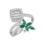 Load image into Gallery viewer, Dual Element 925 Sterling Silver Ring. Adjustable ring , Comfortably fits Indian Sizes 9 to 17