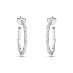 Load image into Gallery viewer, Pave and Bezel Half Hoop Earrings 925 Sterling Silver